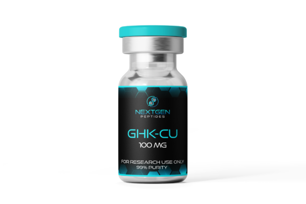 GHK-Cu Peptide Buy GHK-Cu 100 mg peptide vial label shown for laboratory research nextgenpeptides GHK-Cu copper peptide vial ready for lab storage GHK-Cu 100 mg research vial for GHK-Cu peptide buy at nextgenpeptides
